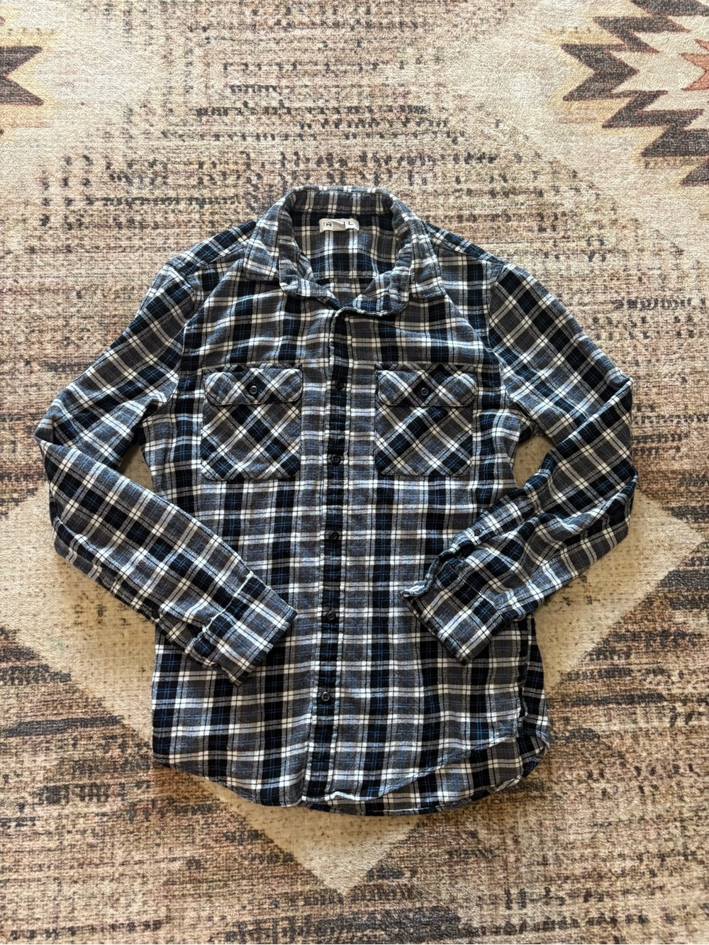 The Rail Men’s Blue/Grey Flannel Size Small